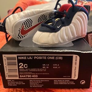Infant Nike Lil’ Posite one crib shoes.